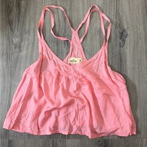 Hollister Coral Pink Racerback Cropped Tank